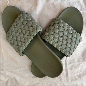 Women's Woven Slide Sandals - Green